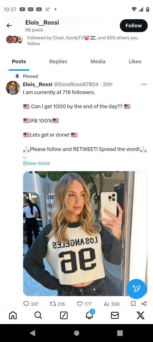 Reported as Spam 🧐🧐 @SilviaC37688113 @EloisRossi67024 These two posted the exact same post on the exact same date, with both having flag background banners and BEGGING FOR FOLLOWERS, all the while using stolen images. I wonder if Big Bubba is running these accounts tricking