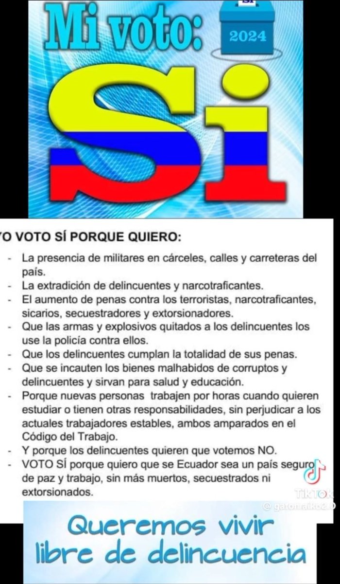 krlos_del's tweet photo. Porque los ecuatorianos nos merecemos regresar a tener paz, tranquilidad, SI EN LA CONSULTA POPULAR https://t.co/C6LBaHNKVP