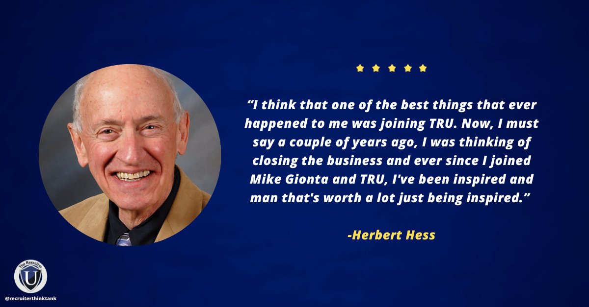 MikeGionta's tweet photo. Joining TRU, Herbert's skepticism vanished as he secured retainers and upfront payments, transforming his business focus. After 47 years recruiting, TRU brought profound changes to his attitude towards metrics and daily routines, providing clarity about the company's future! https://t.co/yACydizFWQ