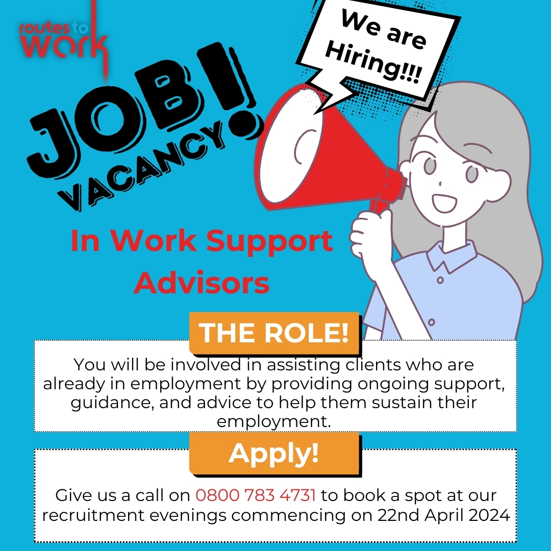 routestowork's tweet image. We're currently seeking passionate individuals who want to make a difference in people's lives. Visit routestowork.co.uk/jobs-in-rtw to learn more about this exciting opportunity. Don't miss out!

#hiring #jobsearch #opportunity #recruitment #careers #employment #joinus.
