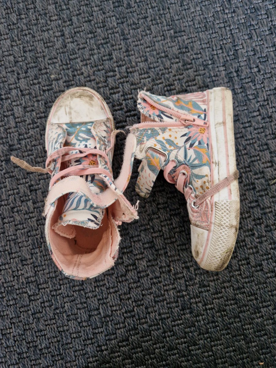 Sent little one to nursery with new 👟👟 and she walked home with these.... clearly a very FUN day! 🤣🤣🤣 After all, shoes are made for walking (and playing). 🥰
