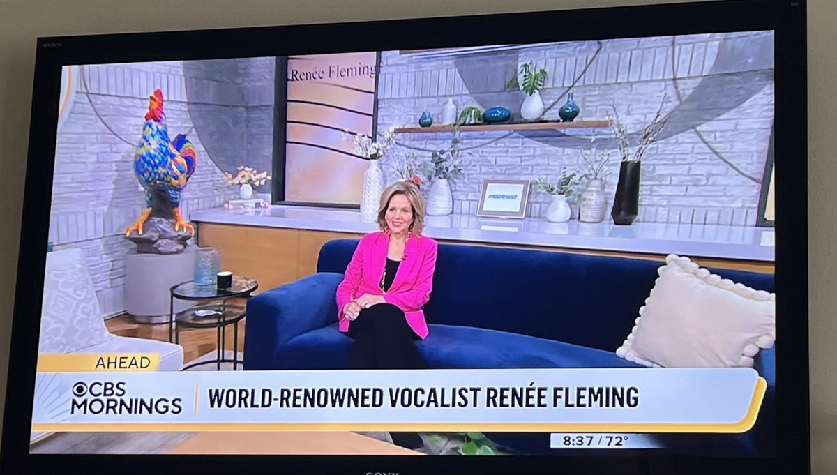 THE fabulous @ReneeFleming on this mornings @CBSMornings #MusicandMind. Looking for the video @CBS 👀🙏💫💖👍