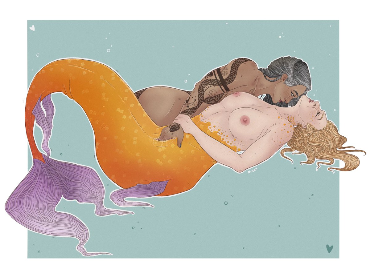 cheenii_m's tweet photo. 🧡 come here, i’m your paradise
can’t close your eyes 🧡

a day late, but have some sapphic mer!Stede for bottom Stede week day four 🥰🧜🏻‍♀️

#BottomStedeWeek #ofmdnsfw #ofmdfanart https://t.co/sV3R3cW2N2