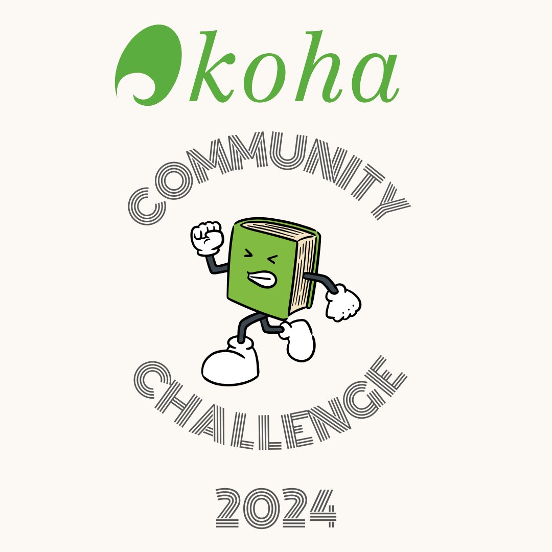 It's BACK! The Koha Community Challenge has returned for 2024. Join us from May 1 - 31st for this fun community event that raises money for @UsKoha Learn more and register here: bywater.solutions/CommunityChall… #opensource #Koha #communitychallenge #libraries #librarylife