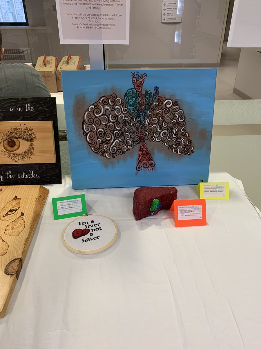 Today is World Liver Day! Our hepatologists and team work hard every day to care for people with liver disease. Today Dr. Cathy Lowe organized a display of patient and staff art- it is incredible to see what hidden skills people have!