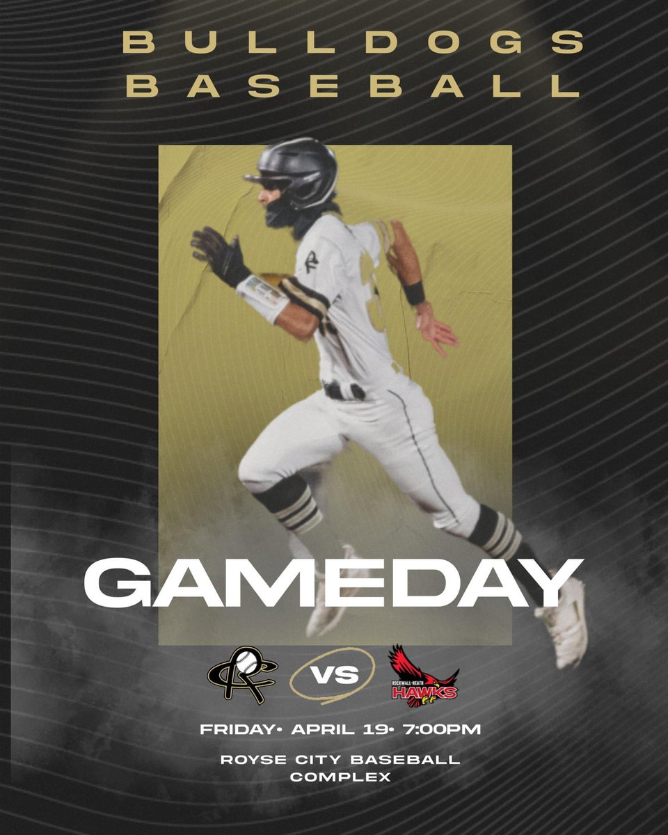 ‼️𝔾𝕒𝕞𝕖𝕕𝕒𝕪 𝕒𝕥 𝕥𝕙𝕖 𝔻𝕠𝕘 ℙ𝕠𝕦𝕟𝕕‼️ 🆚Rockwall Heath ⏰7:00PM 🏟️Royse City Baseball Complex 🛑Clear bag policy in effect. 🎟️ bit.ly/RCISDTickets