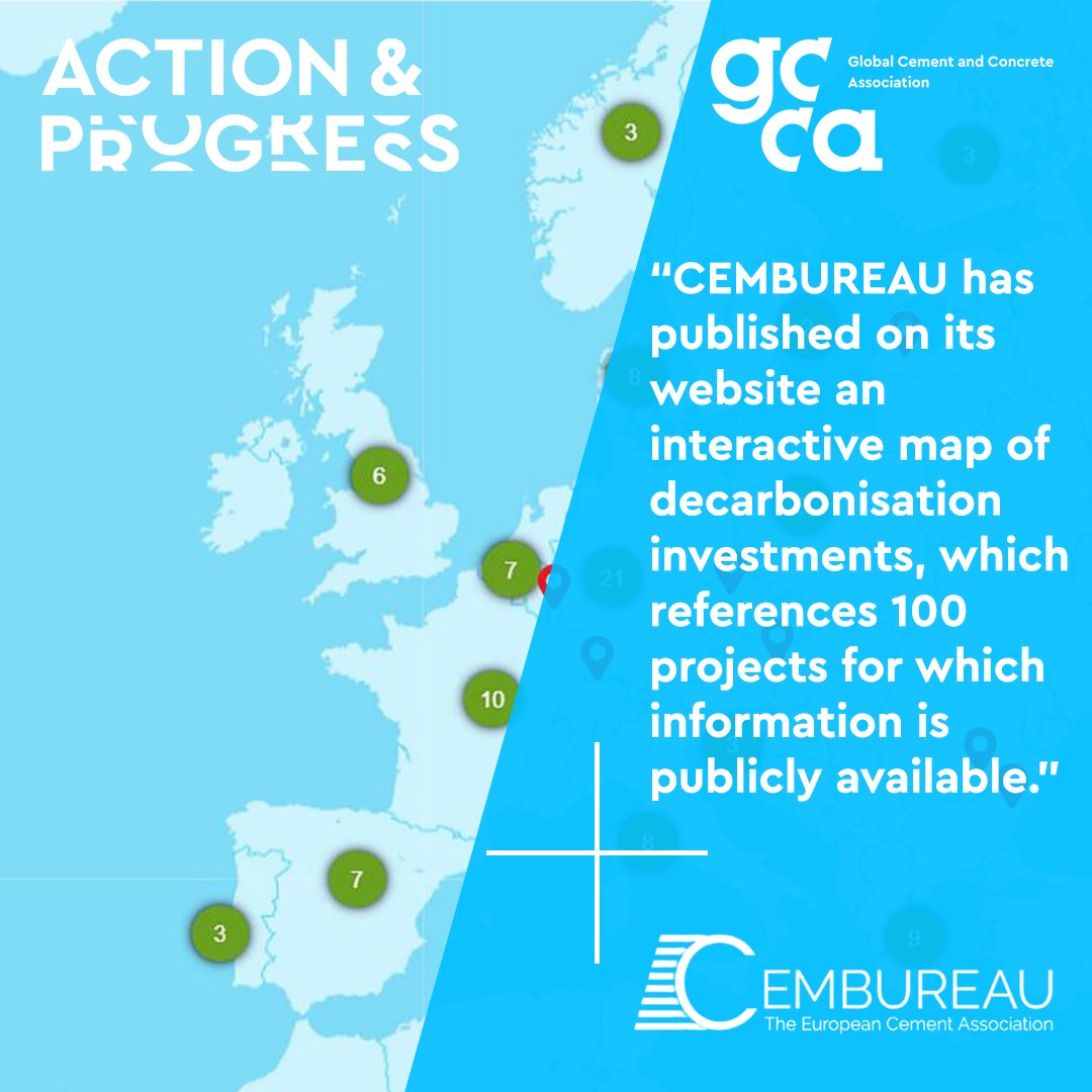 At the end of 2023 we released our #Cement Industry Progress report with updates on the key progress being made by our members and association partners to reach #NetZero. @CEMBUREAU, the European Cement Association has published an interactive map of decarbonisation investments,…