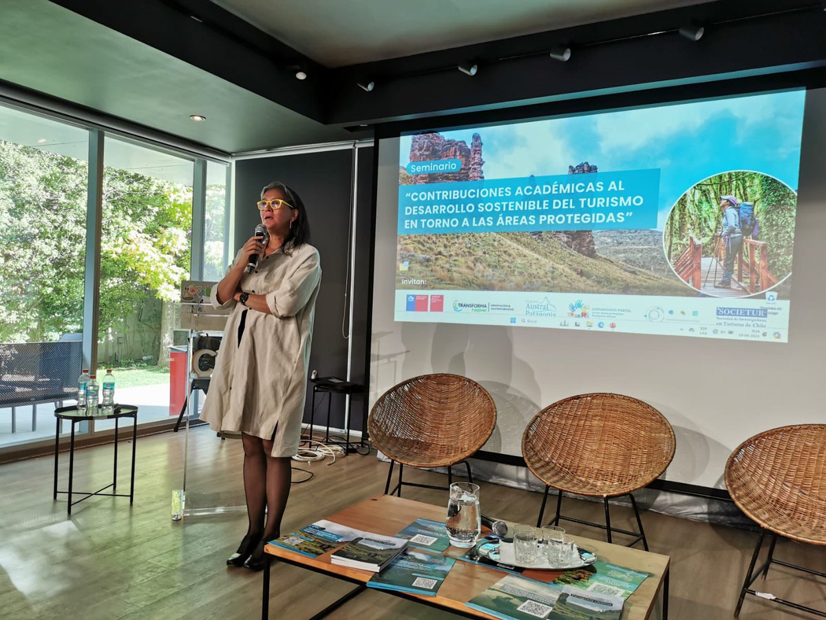 subturismo's tweet photo. Subsecretaria de Turismo, @VeroPardoLagos, participa en Seminario "Contribuciones académicas al desarrollo sostenible del turismo en torno a las áreas protegidas". Encuentro que reúne a Transforma Turismo de Corfo, Programa Patagonia Austral, Societur, entre otras instituciones. https://t.co/ZPlTgxJNVD