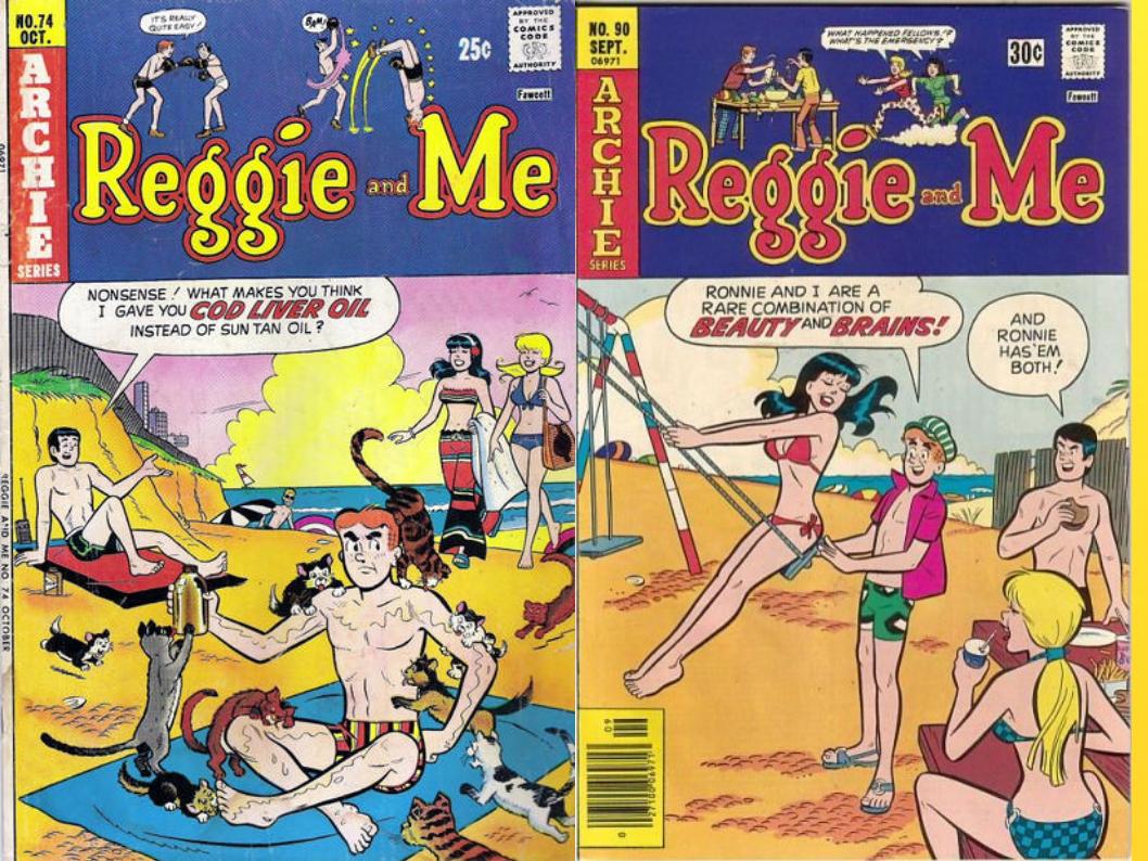 A little fun on the beach for Reggie And Me as he picks on Archie.  #HumorComicsMonth #FridayFunnies  davescomicheroes.blogspot.com/2024/04/reggie…