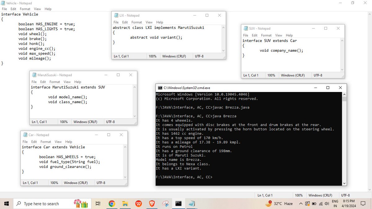 2032_ajay's tweet image. Day 57 of #100daysofcode
Practice Interface, Abstract Class and Concrete Class using Java Program.
#java #javabackend #webdev