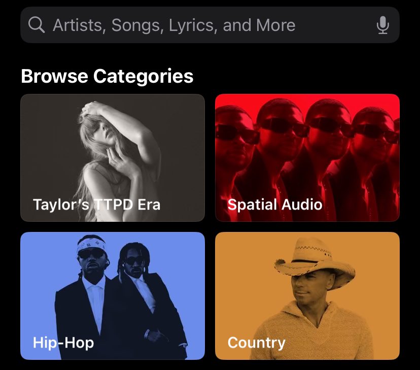 Taylor Swift is the ONLY artist to have their own category on Apple Music.