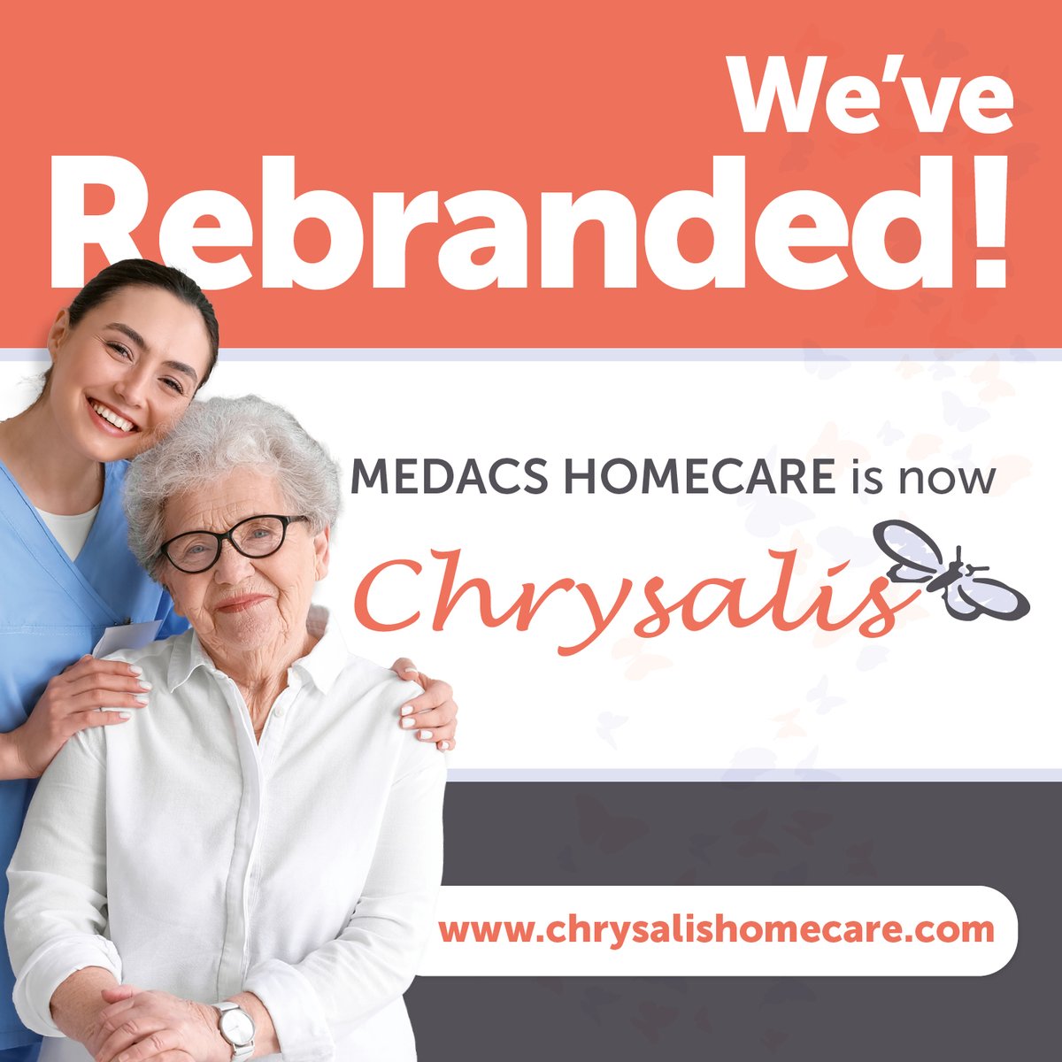 Great news! Medacs Homecare has now become Chrysalis. 

As a leading homecare provider in the UK, Chrysalis will continue to deliver the same high-quality service.

#homecare #domicilarycare #specialistcare #complexcare
