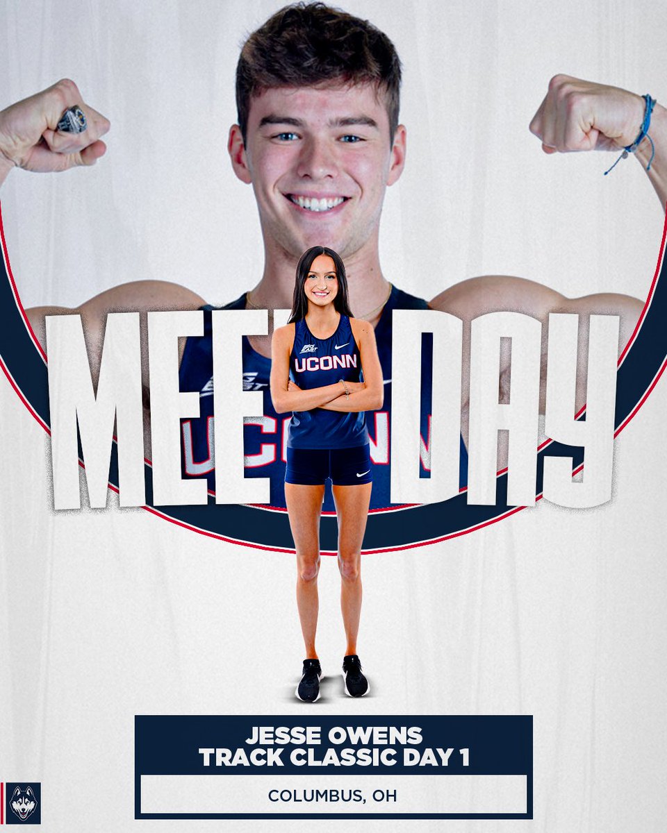 UConnTFXC's tweet photo. MEET DAY‼️

Huskies head to the classic Jesse Owens Stadium today at The Ohio State University😤

🏟️Jesse Owens Classic Stadium
📍Columbus, OH
⏰4:30 PM (First track event)
📊https://t.co/5F3nz0eX9n

#BleedBlue https://t.co/JvVOpSN3Q6