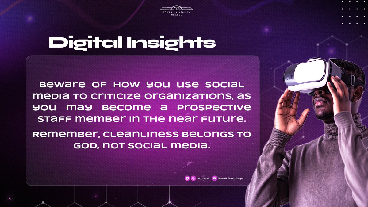 It's only God who cleanse, not social media! #digitalinsight #ipdurogbola #AyanfeTemi2020 #buichapel