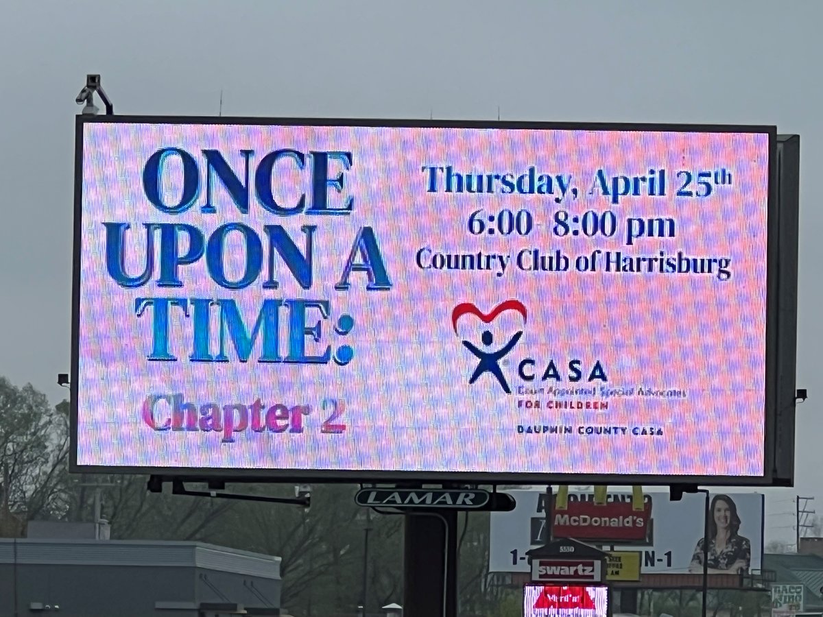Keep an eye out for us! 👀 SIX more days until Once Upon A Time: Chapter 2 📖✨ Ticket sales end April 20th at 11:59pm: dauphincountycasa.org/event/once-upo…