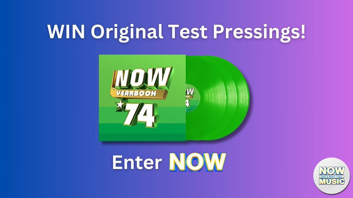 𝐖𝐈𝐍 𝐀𝐍 𝐎𝐑𝐈𝐆𝐈𝐍𝐀𝐋 𝐒𝐄𝐓 𝐎𝐅 𝐓𝐄𝐒𝐓 𝐏𝐑𝐄𝐒𝐒𝐈𝐍𝐆𝐒! 🤩 ENTER NOW 👉nowmusic-crm.com/nm-forms/nowye… *Residents of England, Scotland and Wales only. Entrants must be over 18 to enter. Maximum one entry per person. One prize available to be won. Terms & Conditions apply.