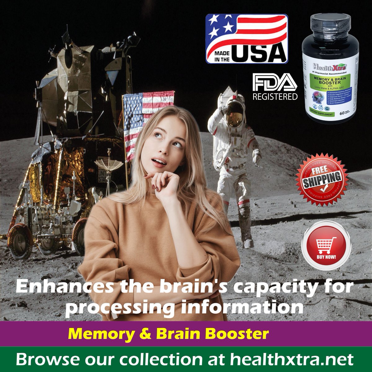 Browse our collection: healthxtra.net
Our products are available on ebay: ebay.com/str/healthxtra…
#brainhealth #brainfunction #memory #focus #moodchallenge #stressfree #stressreliever
#stressrelief #cognitive #clarity #nootropicsupplements #nootropicspills #lionsmane