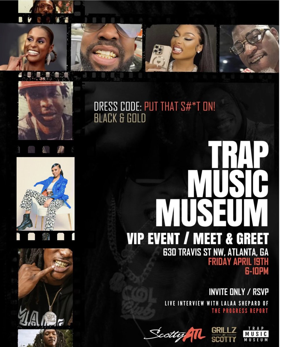 Happy Friday! Tonight I’ll be doing a live Q & A with entrepreneur/ artist @scottyatl for his gold exhibit inside the @trapmusicmuseum ! See yal see! 😎🙏🏾 

#LalaaShepard #ScottyATL #TrapMusicMuseum #ATL