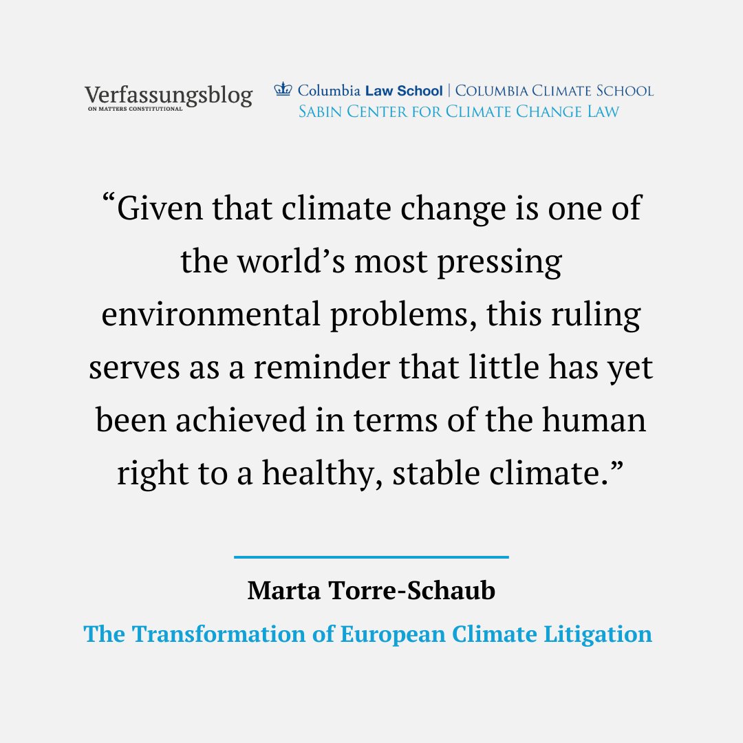The Carême ruling is the most overlooked of the three climate decisions issued by the European Court of Human Rights. MARTA TORRE-SCHAUB (@TorreSchaub) unpacks the decision and explains why it could dangerously imply a regression in environmental matters. verfassungsblog.de/the-european-c…