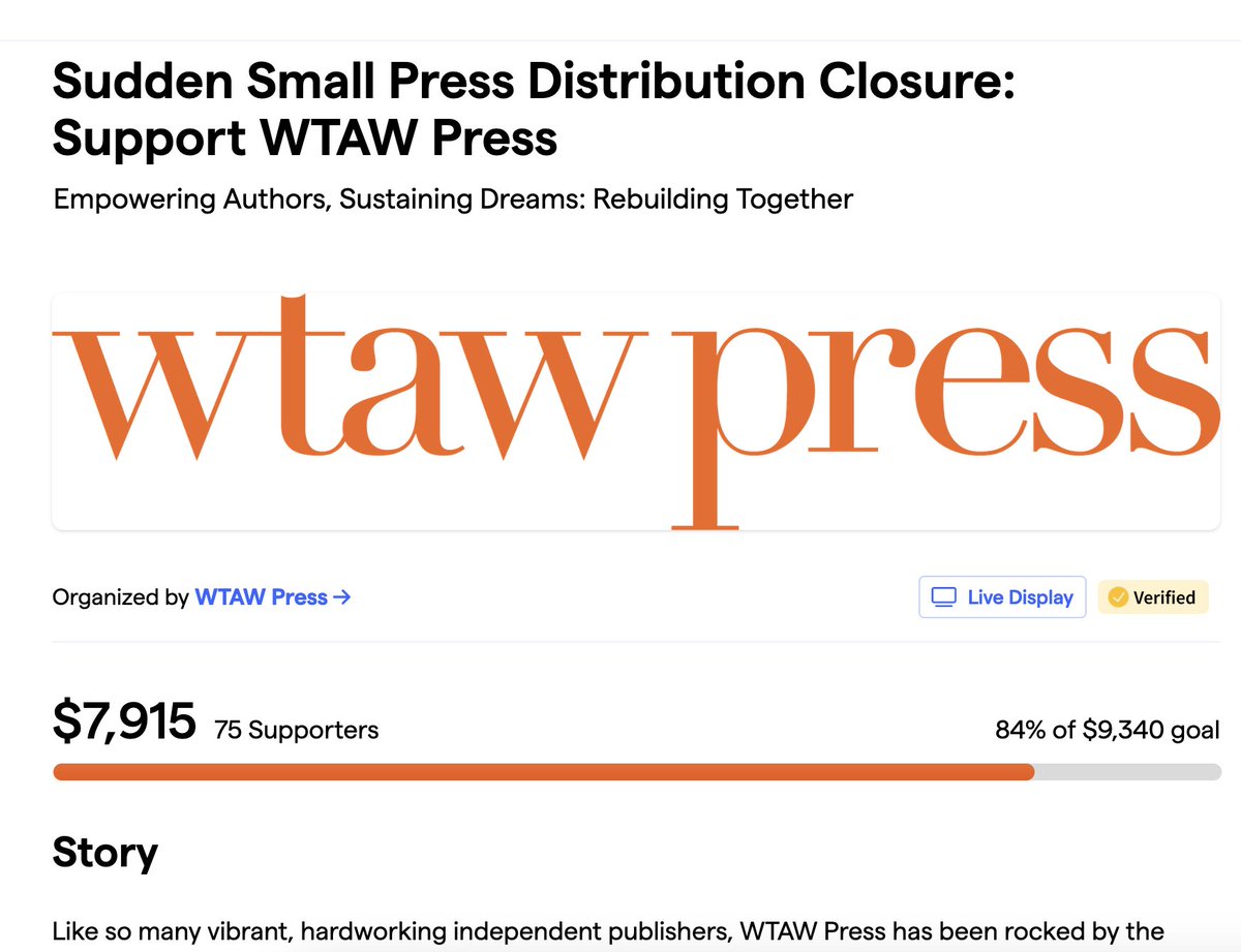 Thanks to generous supporters, our fundraising campaign is in the home stretch. Can you help us get to our goal? We're so close! Please and thank you! givebutter.com/4XsKqg 
#supportsmallpresses #writingcommunity #literarylife #indieauthors