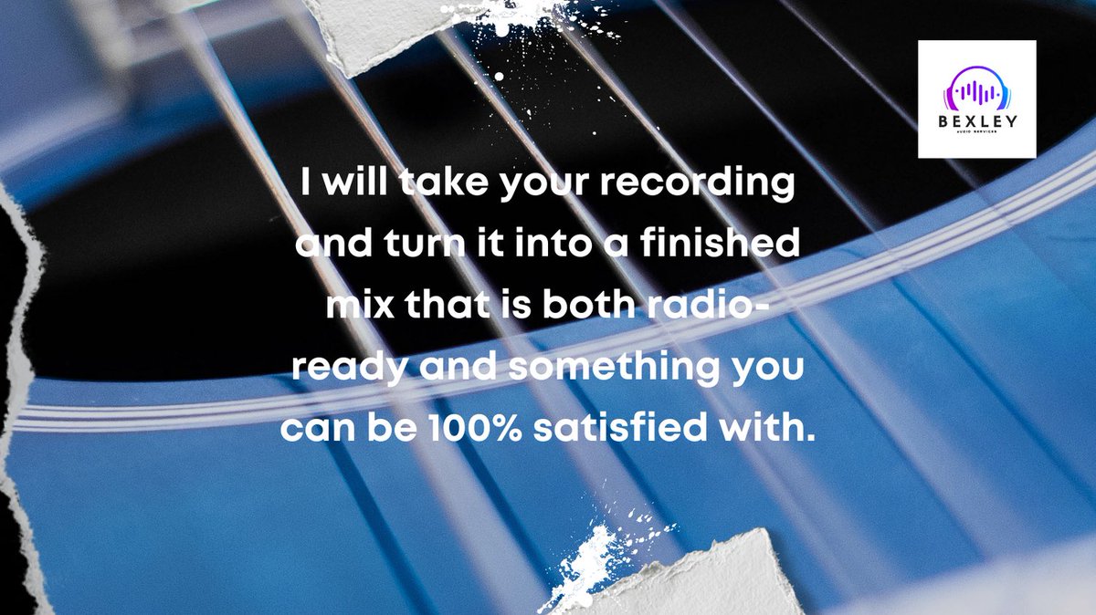 I want your music to sound the best it possibly can, so together, we will take your recording and turn it into a finished mix that is both radio-ready and something you can be 100% satisfied with.

#recordingartistUK #bexleyvillage #musicianlife