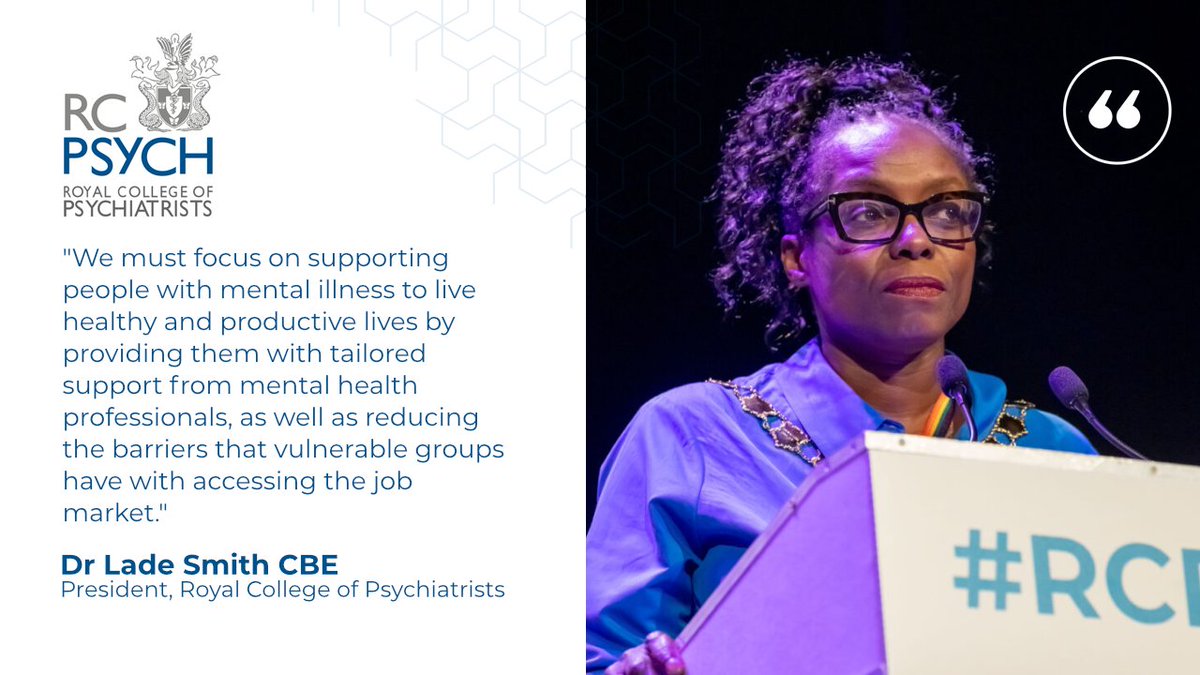 RCPsych President @DrLadeSmith responds to PM's announcement on reform of the fit note process 'If the Prime Minister is serious about reducing the number of people out of work for mental health problems he must tackle the mental illness crisis. Addressing the causes, while also…