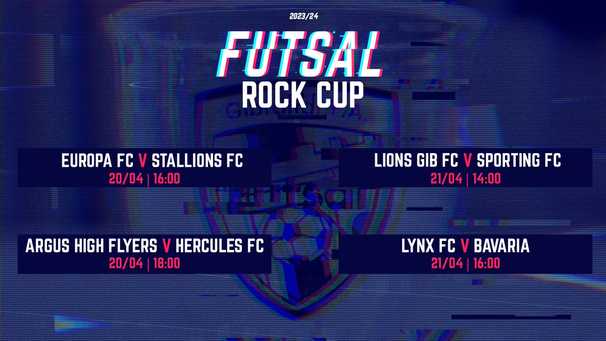 Check out this weekend's fixtures from the Futsal Rock Cup ⚽