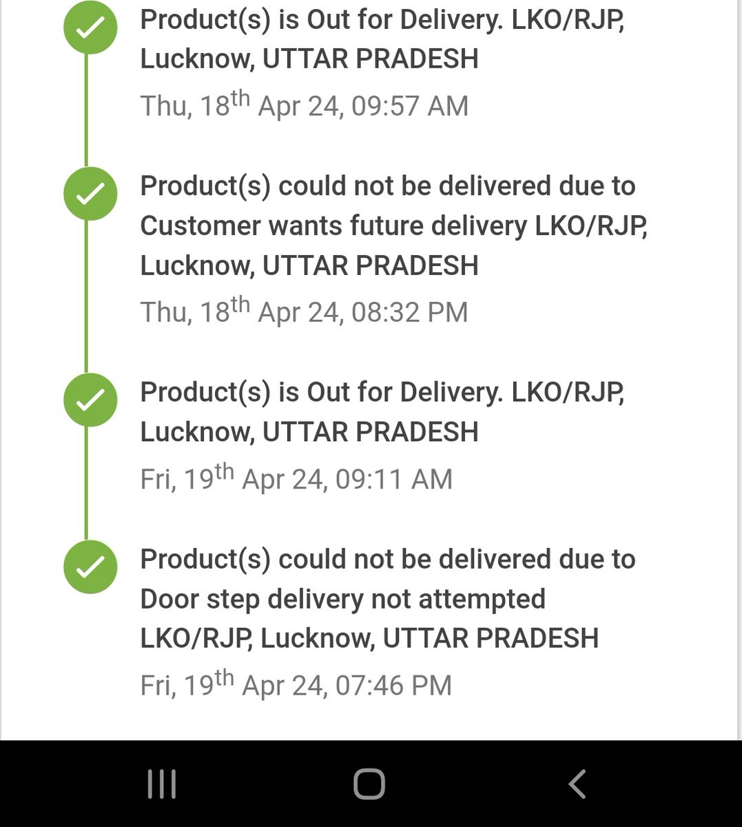 M_Garima28's tweet photo. @XpressBees_IN @firstcryindia CustomerCare assured me on 2 phone calls that my order will be delivered 2day but no delivery has been attempted.Shame on u.If u can't serve in time pls shut down. 
Stop fooling us.Rider's no.(+917991728407) is switched off. U all r bunch of crooks https://t.co/JUq9MjYTW2