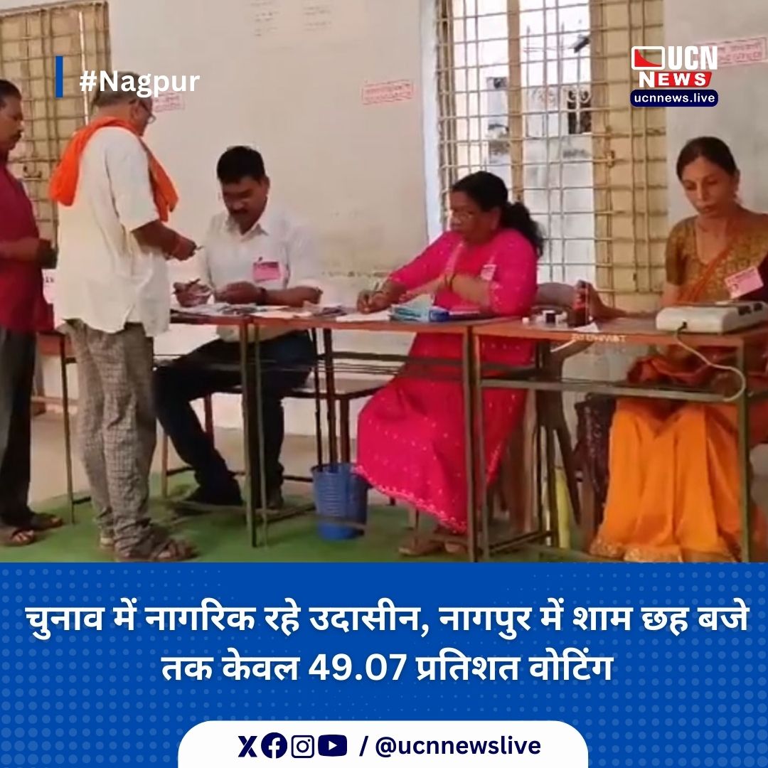 चुनाव में नागरिक रहे उदासीन, नागपुर में शाम छह बजे तक केवल 49.07 प्रतिशत वोटिंग

Read Full News
ucnnews.live/politics/citiz…

@ucnnewslive
#Nagpur #ucnnews #ucnnewslive #maharashtra #nagpurnewsportal #LatestNews