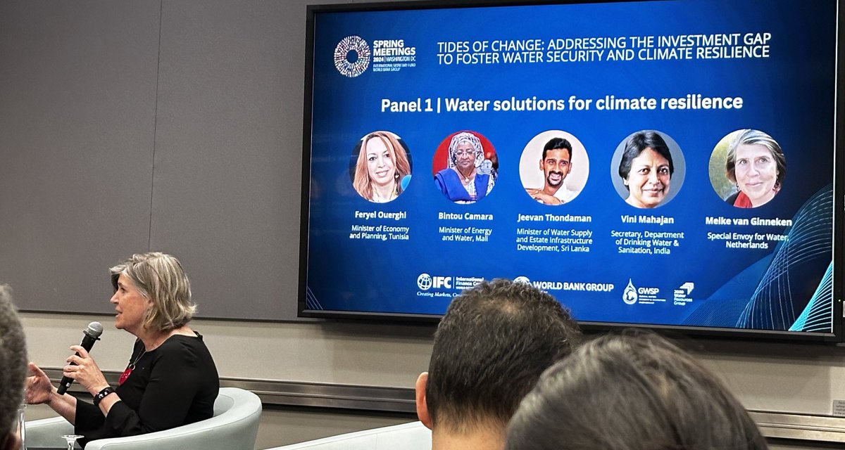 Best description of #ClimateChange by @MeikeVanGin at #WBGMeetings Climate mitigation=CO2 Climate adaptation=H2O We experience the #ClimateCrisis when our home floods, or crops fail. When our car stalls in a flooded street & we miss a day’s pay. When dirty water makes us sick