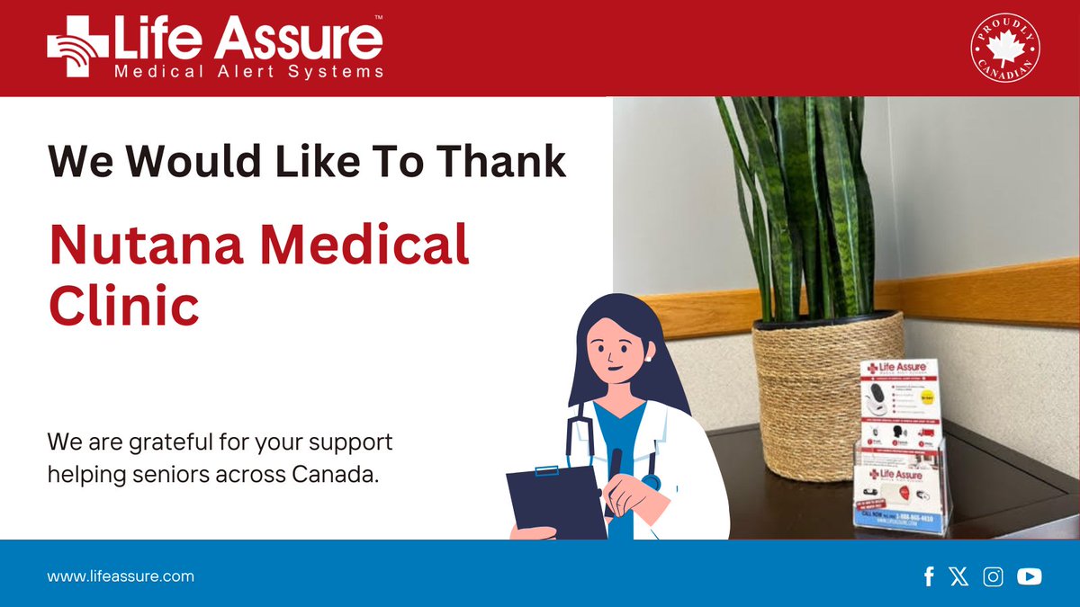 We Would Like To Thank Nutana Medical Clinic For Supporting Life Assure By Displaying Our Medical Alert Brochures For Seniors and Their Families!
 - Life Assure

#lifeassure #medicalalert #seniorliving #caregiver