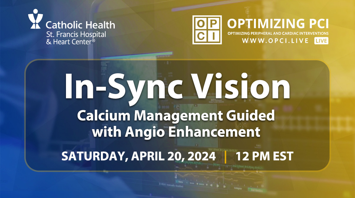 Tune in Tomorrow | 12PM EST! OPCI Live 'In-Sync Vision: Calcium Management Guided with Angio Enhancement' featuring operators @eshlof and @ziadalinyc. Streaming on opci.live/opci-live #CardioTwitter