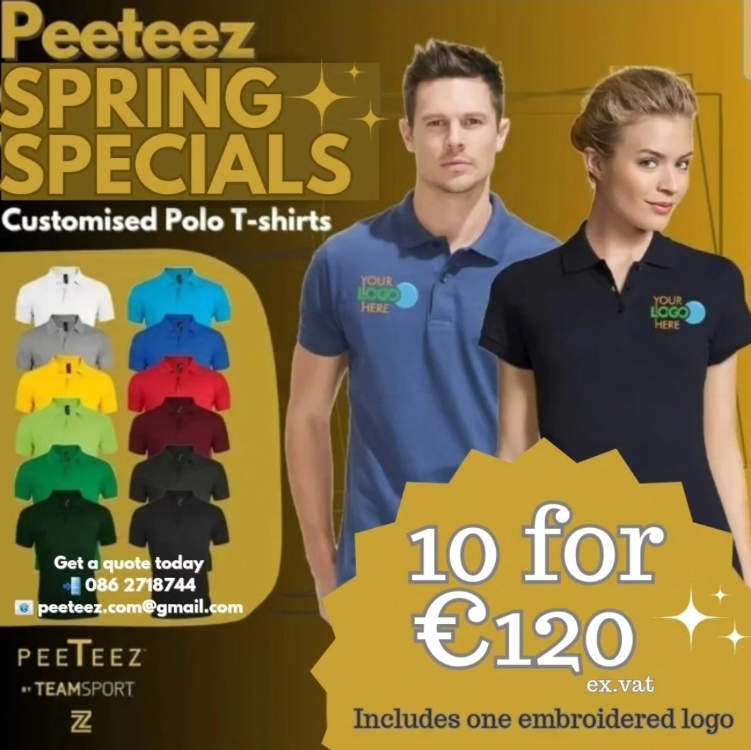 Did someone mention good weather!? 🌞 

Look sharp &amp; stand out from other businesses with Peeteez SPRING SPECIALS on customised teez!! 

#uniforms #customisedwear #workwear #polotshirts #SMEs #Shoplocal