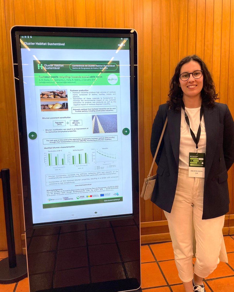 ➡️ CVR takes the BioShoes4All project to the Cluster Habitat Sustentável Conference.

BioShoes4All is a project supported by the PRR (recuperarportugal.gov.pt) and the European NextGeneration EU Funds.

#ConstruirOFuturo