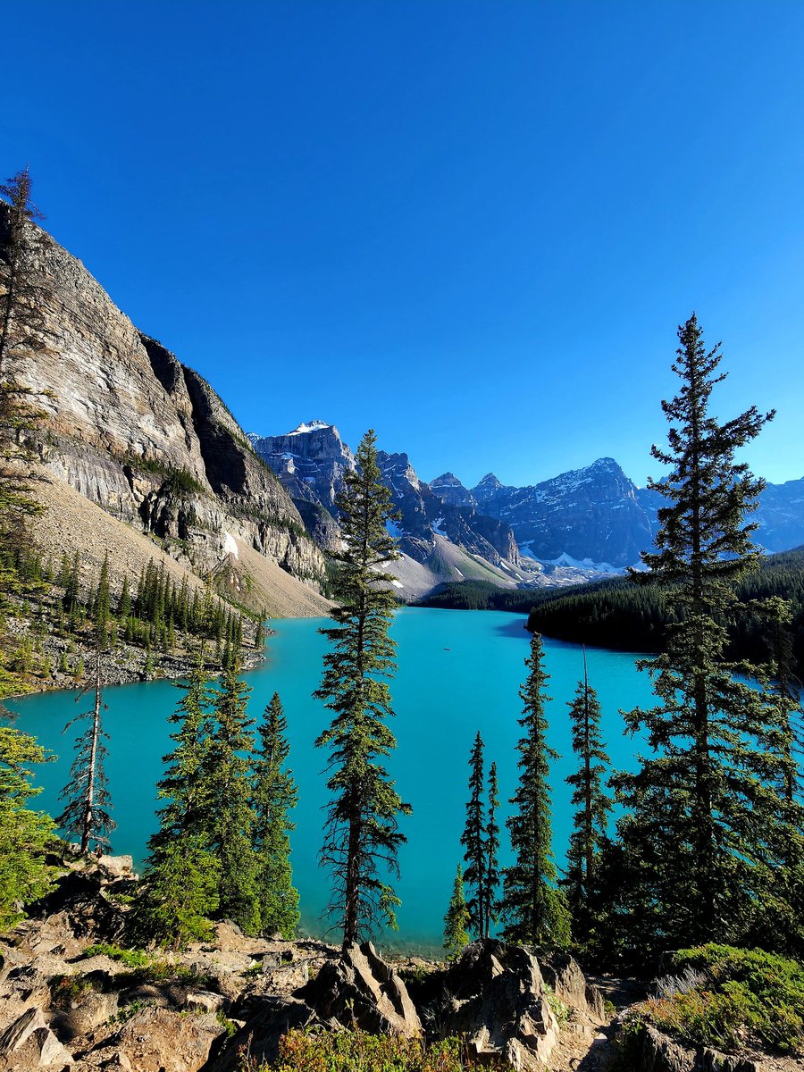 Sitting at 6,183 feet above sea level, the absolutely stunning Moraine Lake, Canada. #NaturePhotography