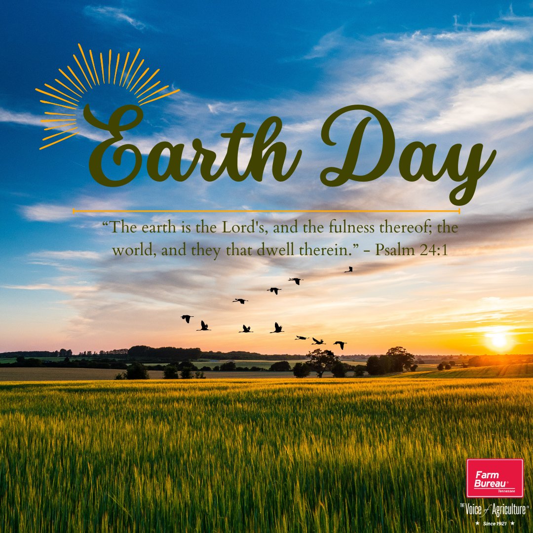 Farmers have been caretakers of the earth since the beginning of time! On this earth day farmers still strive to be good stewards of God's beautiful creation, taking care of the land and working to preserve it for the next generation! #TNFarmBureau I #EarthDay I #TNAgriculture