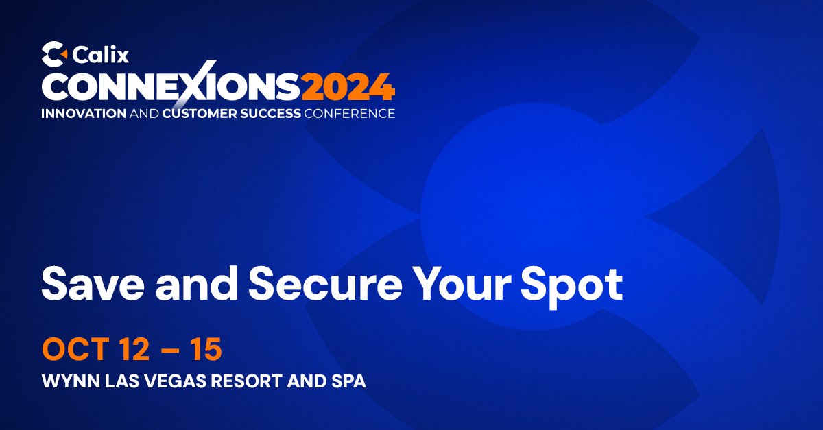 Mark your calendars! 📅 ConneXions Innovation and Customer Success Conference is returning to Las Vegas to enable even the smallest broadband service provider to take on the consumer giants and win. Register now! 🔗ow.ly/aQ3C30sBIMm #ConneXions24