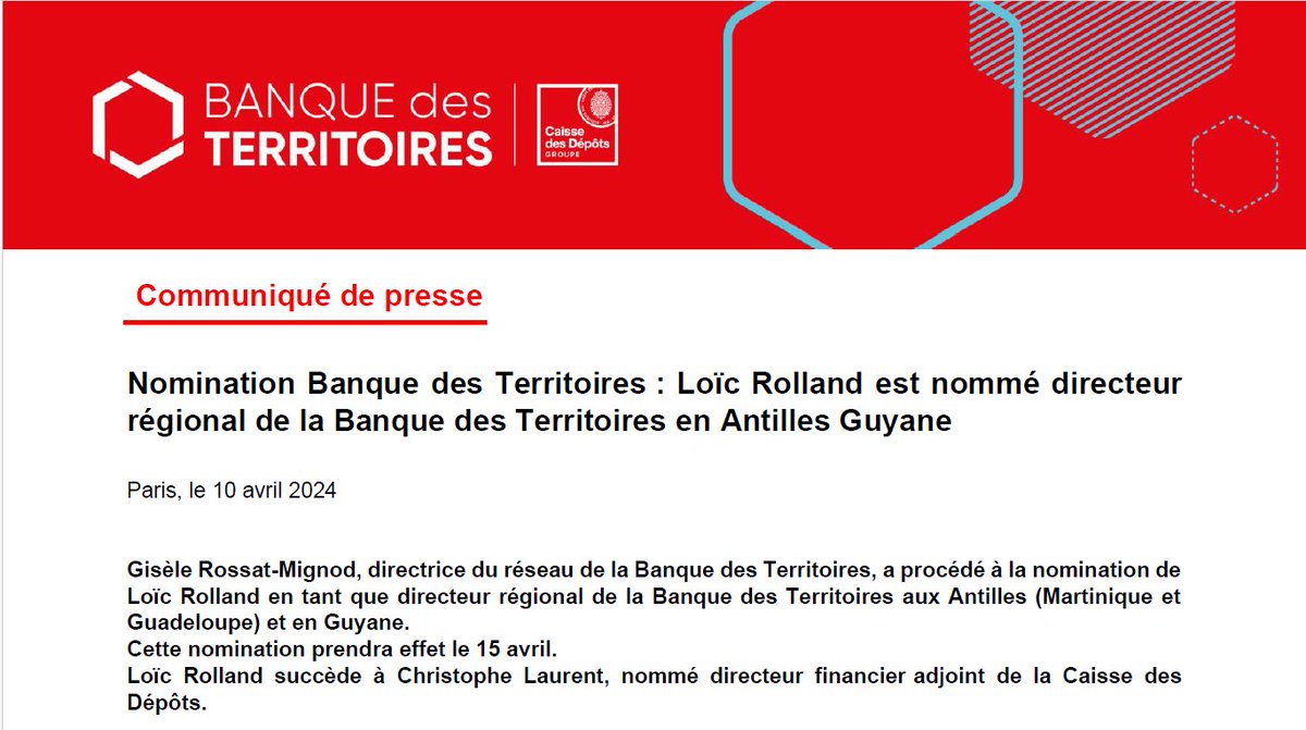 BdT_AntGuyane's tweet photo. Dans l’attente du plaisir de rencontrer tous les acteurs de vos territoires, j’ai le plaisir de vous informer de ma nomination depuis le 15 avril dernier comme directeur régional de la @Bdt_AntGuyane @LoicRollandbzh 
👉Pour lire https://t.co/qvQ0O23QZa
👉 https://t.co/SPPdc7WRQf https://t.co/RFJB8TwR3H