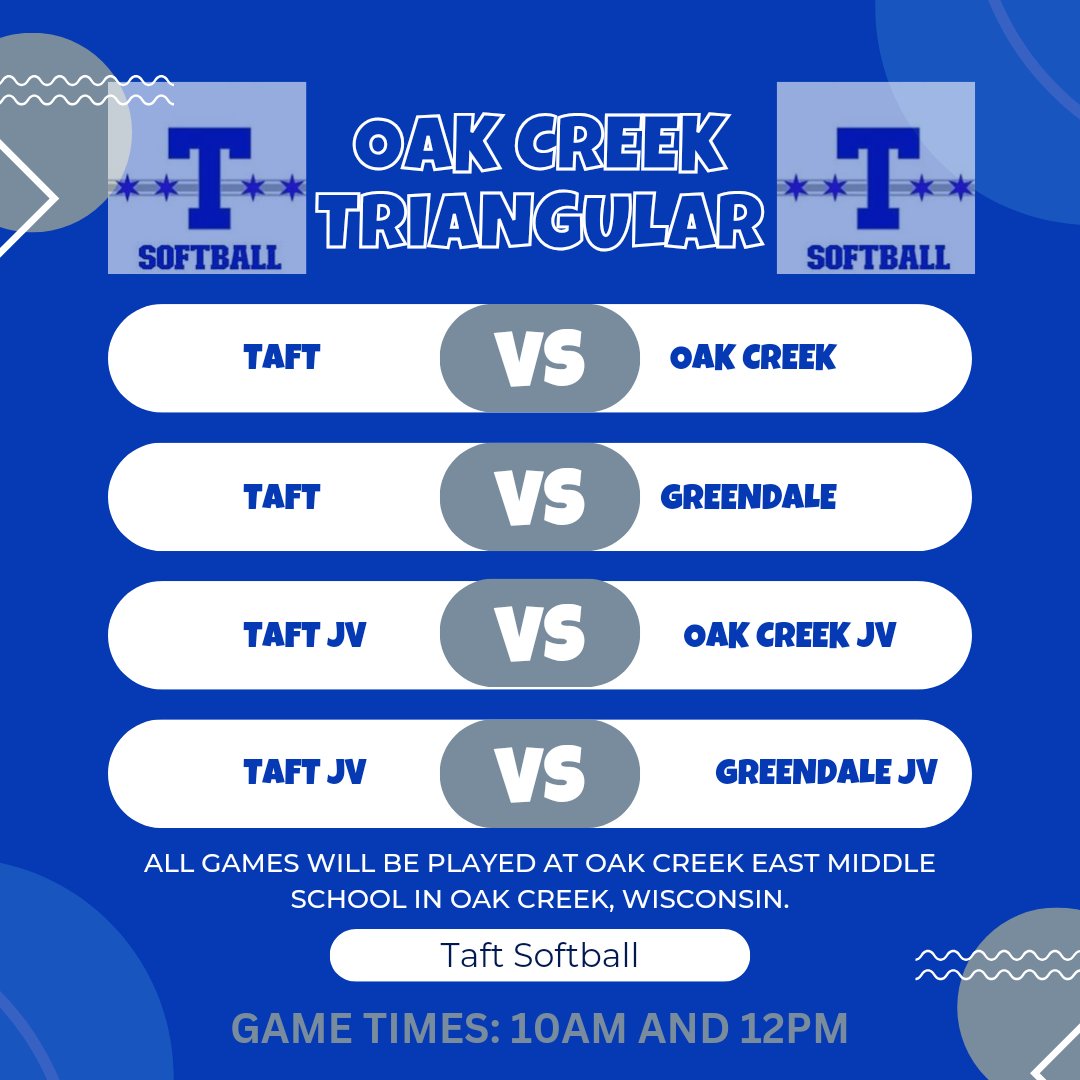 Join us tomorrow in Wisconsin as both our JV and Varsity travel up to Oak Creek! @TaftHSAthletics @cpldca2023 @CPLAthletics @mikeclarkpreps @mikeywoj