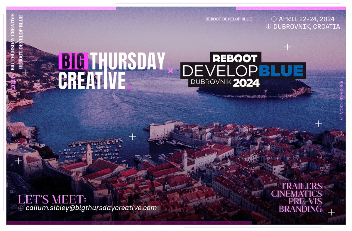 BigThursday_UK's tweet photo. Next stop: Dubrovnik! Drop us a line on the details below to catch us at the show.

 #makingtrailers #gamesindustry #gamedev #gametrailers #games #gamesindustry #bigthursdaycreative https://t.co/3MFyIlwWYY