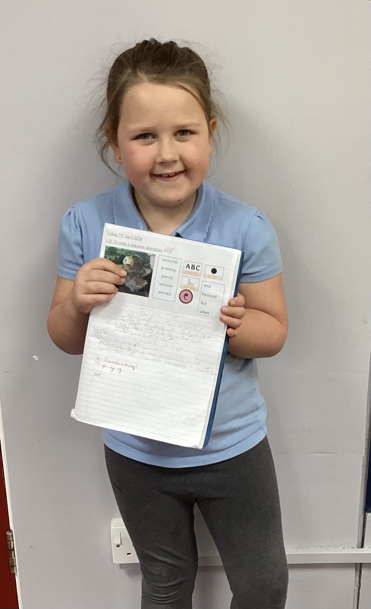 Sadie is Star Writer in 1/2TP this week. She is very proud of herself, as is Mrs Parr.