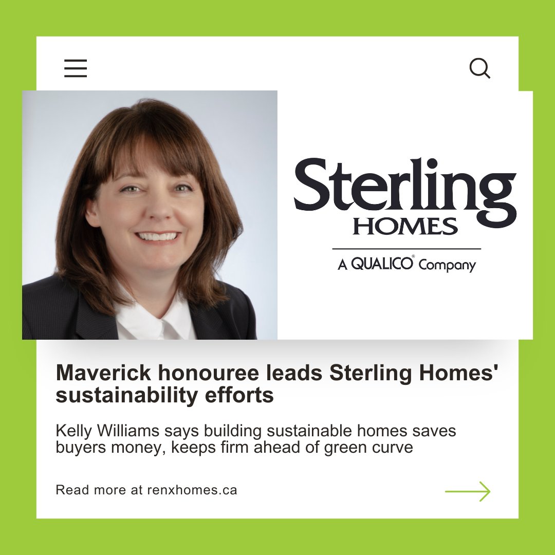 Shout out to our 2024 #AmbassadorMaverick, Kelly Williams @SterlingEdm, for her leadership in advancing #sustainablebuilding! Thanks to @RENXhomes for putting the focus on #buildingbetter through progressive practices & 3rd-party certification. Read more: renxhomes.ca/maverick-ambas…
