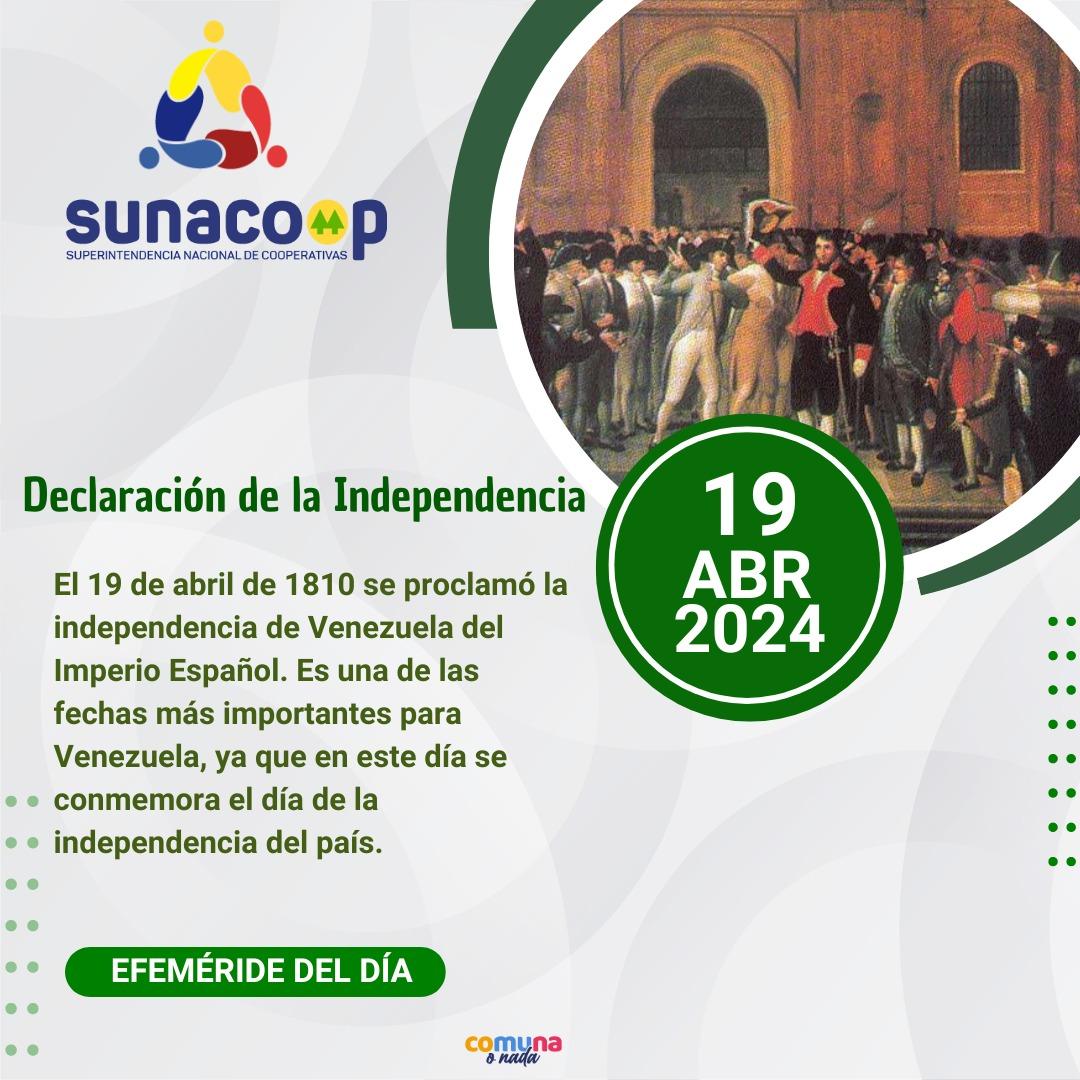 #Efemeride El 19 de abril de 1810 marca el inicio de la lucha por la independencia del dominio de la corona española sobre Venezuela. #ComunaONada @NicolasMaduro @GuyVernaez @CarreroCe @EulaliaTabares @ComunasVE_