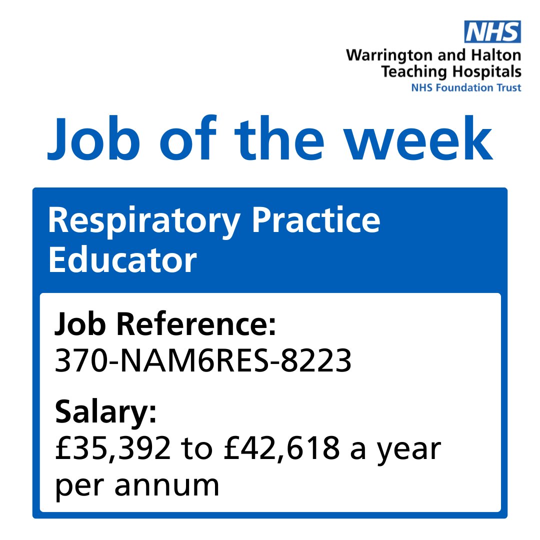 💼Job of the week💼 Are you a dynamic individual ready to make a significant impact on patient care and nursing excellence? We have a fantastic opportunity to educate and inspire within the respiratory speciality. For more info visit 🔽 ow.ly/31QP50RiQvm