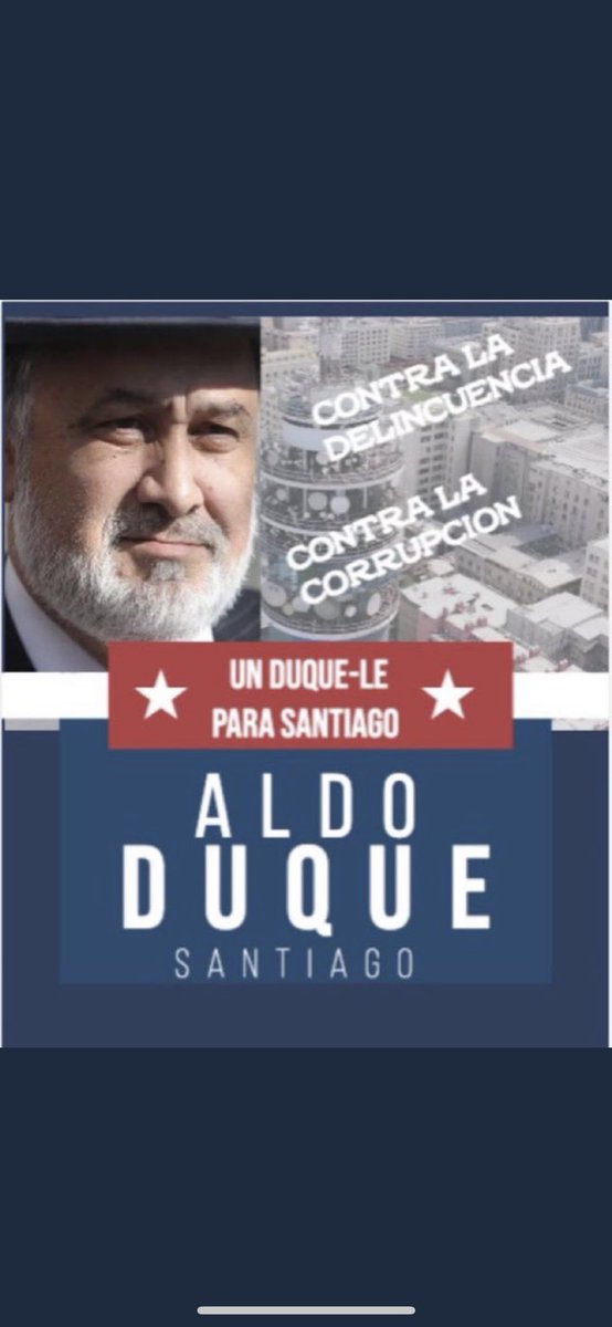 Parece que el pueblo ya se pronunció con este candidato para Santiago @AldoDuqueSantos que espera CHV ????