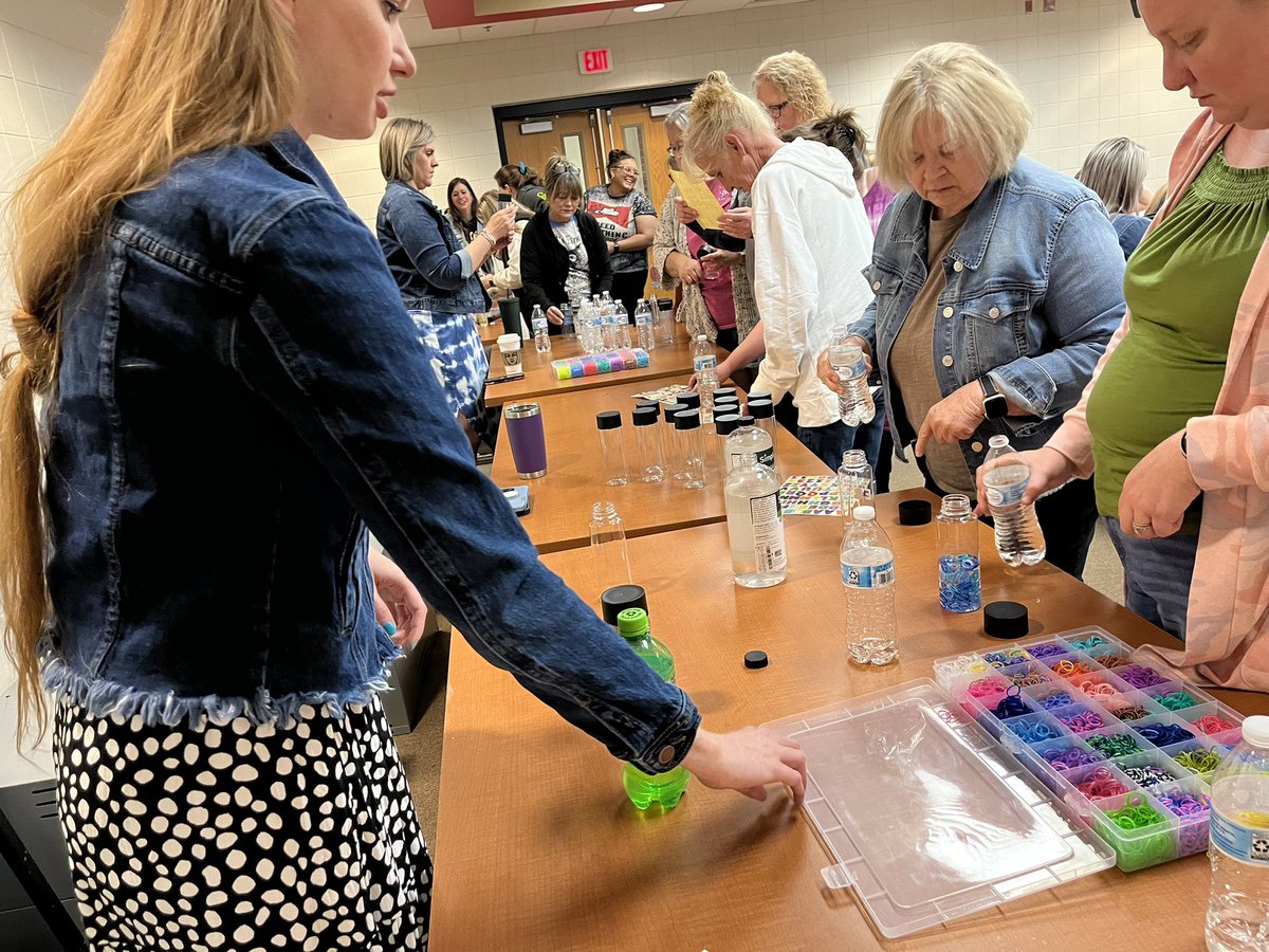 MCS_schoolpsych's tweet photo. Mon county school psychs discuss student sensory needs and supports during county PD day. Check out the neat make-and-take sensory bottles! https://t.co/opd28PA0kj
