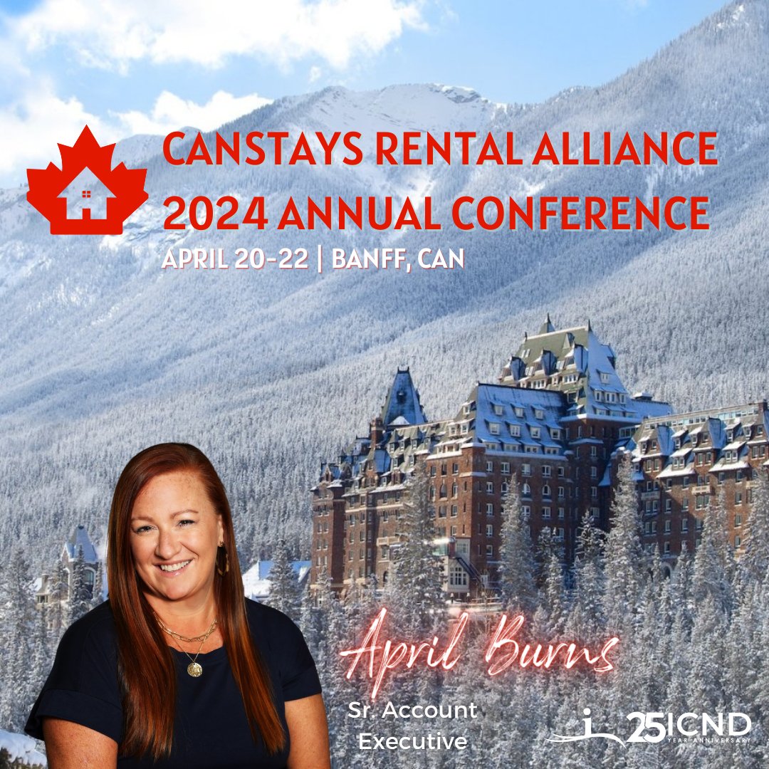 April Burns will be representing ICND at the 2024 Canstays Rental Alliance Annual Conference this weekend 🇨🇦🏠

Catch her insightful presentation 'Driving Direct Bookings and The Local Impact' on Sunday, April 20th from 11am-11:45am.

#conferenceseason #banff #vacationrentals