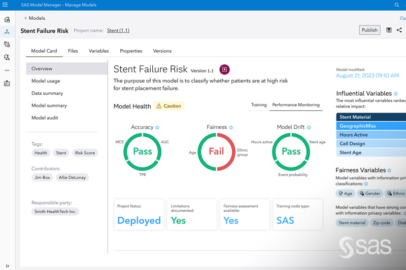 SAS is adding to its trustworthy AI offerings. Model cards are best described as “nutrition labels” for #AI model and will highlight indicators like accuracy and fairness, allowing for better monitoring and transparency. 2.sas.com/6016brGky #TrustworthyAI #SASInnovate