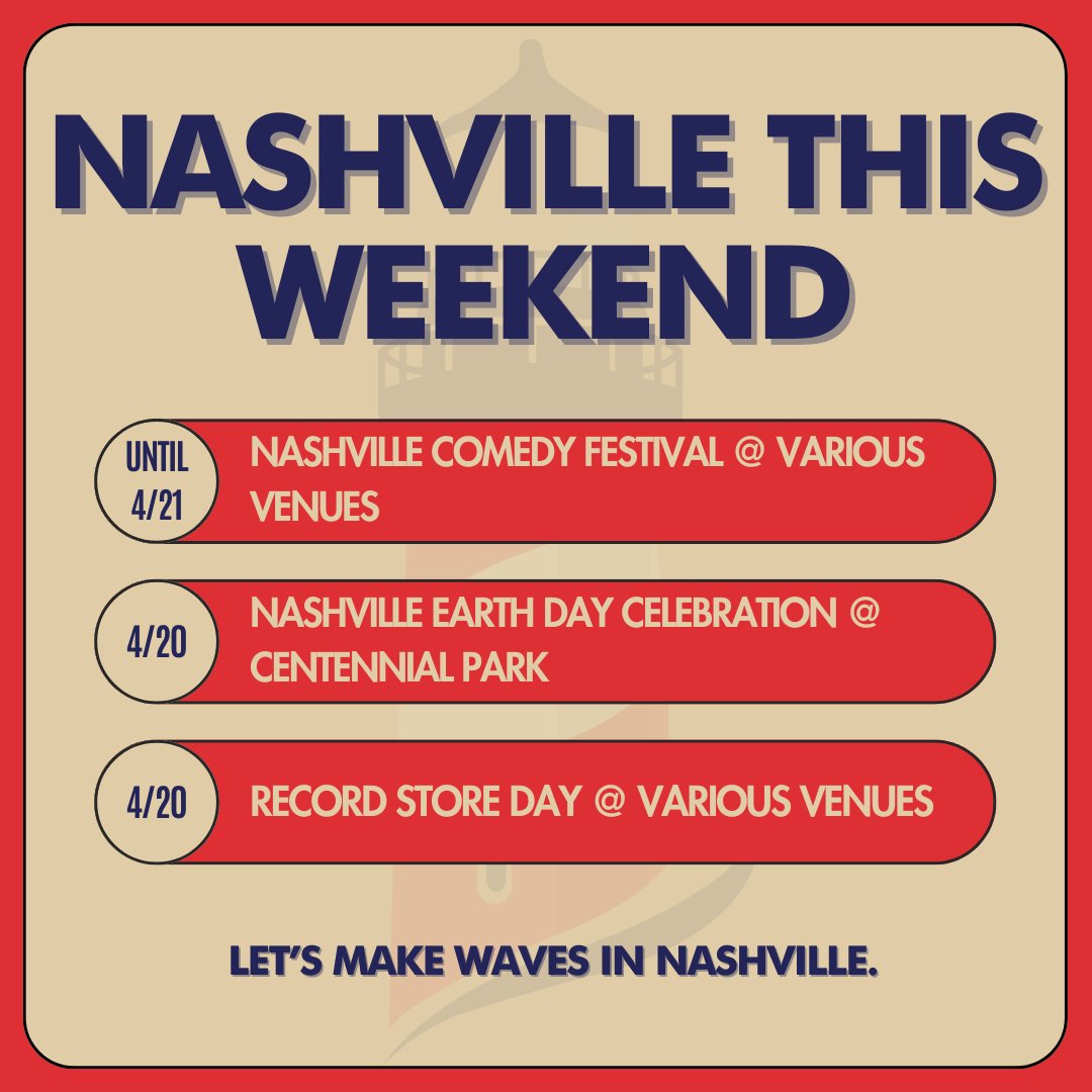 Ready to make some waves in #NashvilleTN this weekend? Cape Reserve sure is! We've gathered a few events to check out this weekend! #CapeReserve