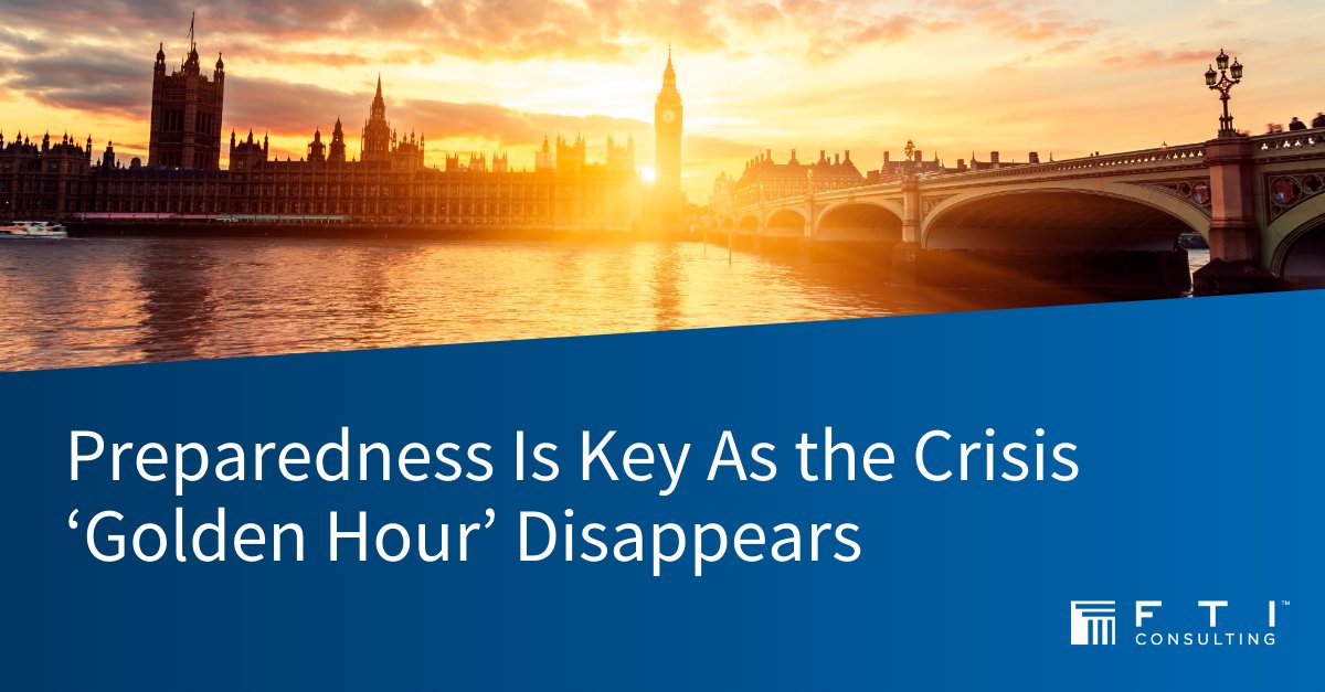 Businesses must act immediately in a crisis to stay in control of the narrative, says @FTI_SC #communications expert David Whitely. He explains the disappearance of the “golden hour” and tips for crisis response via @IABC: bit.ly/49ytn3k